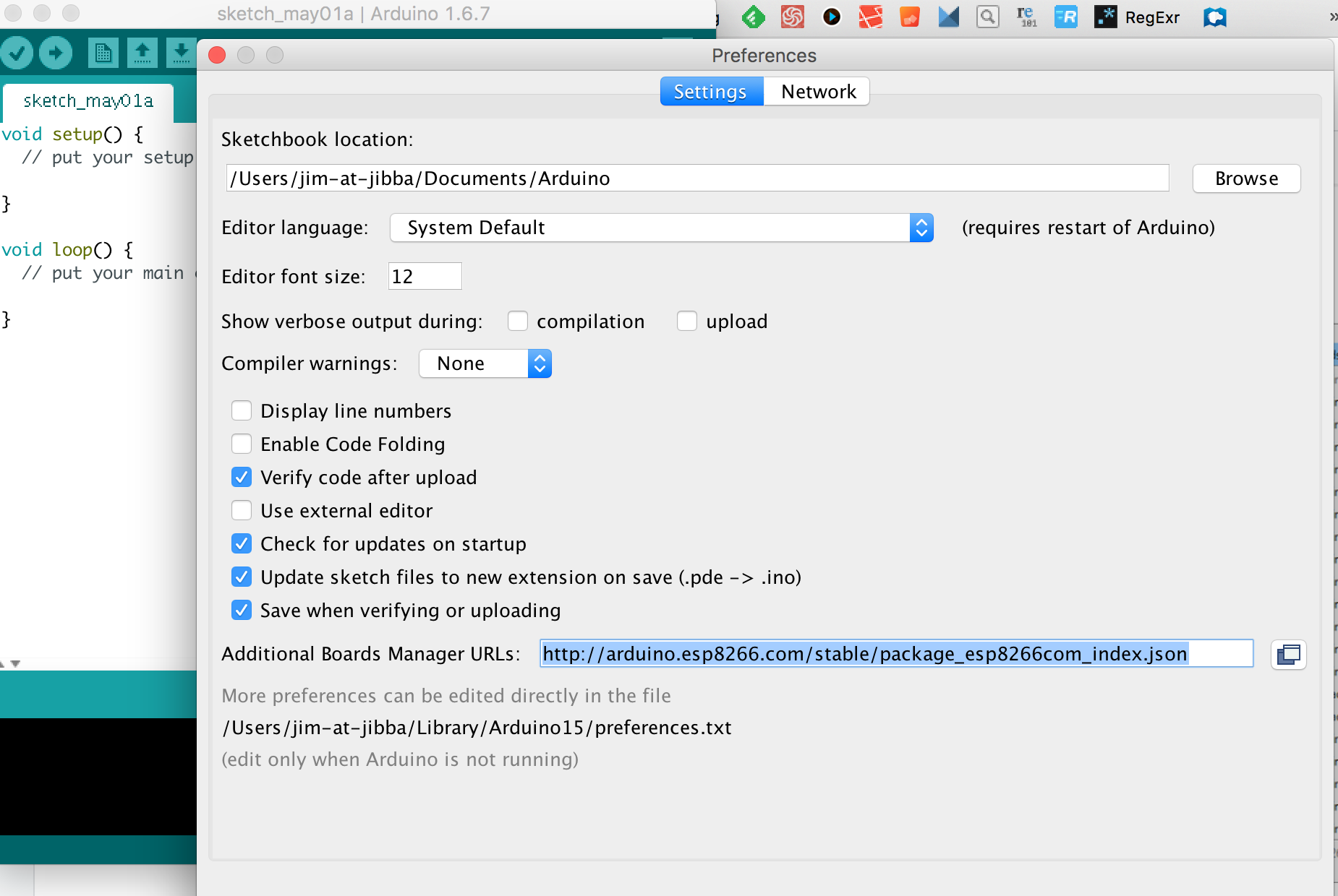 Image of arduino ide